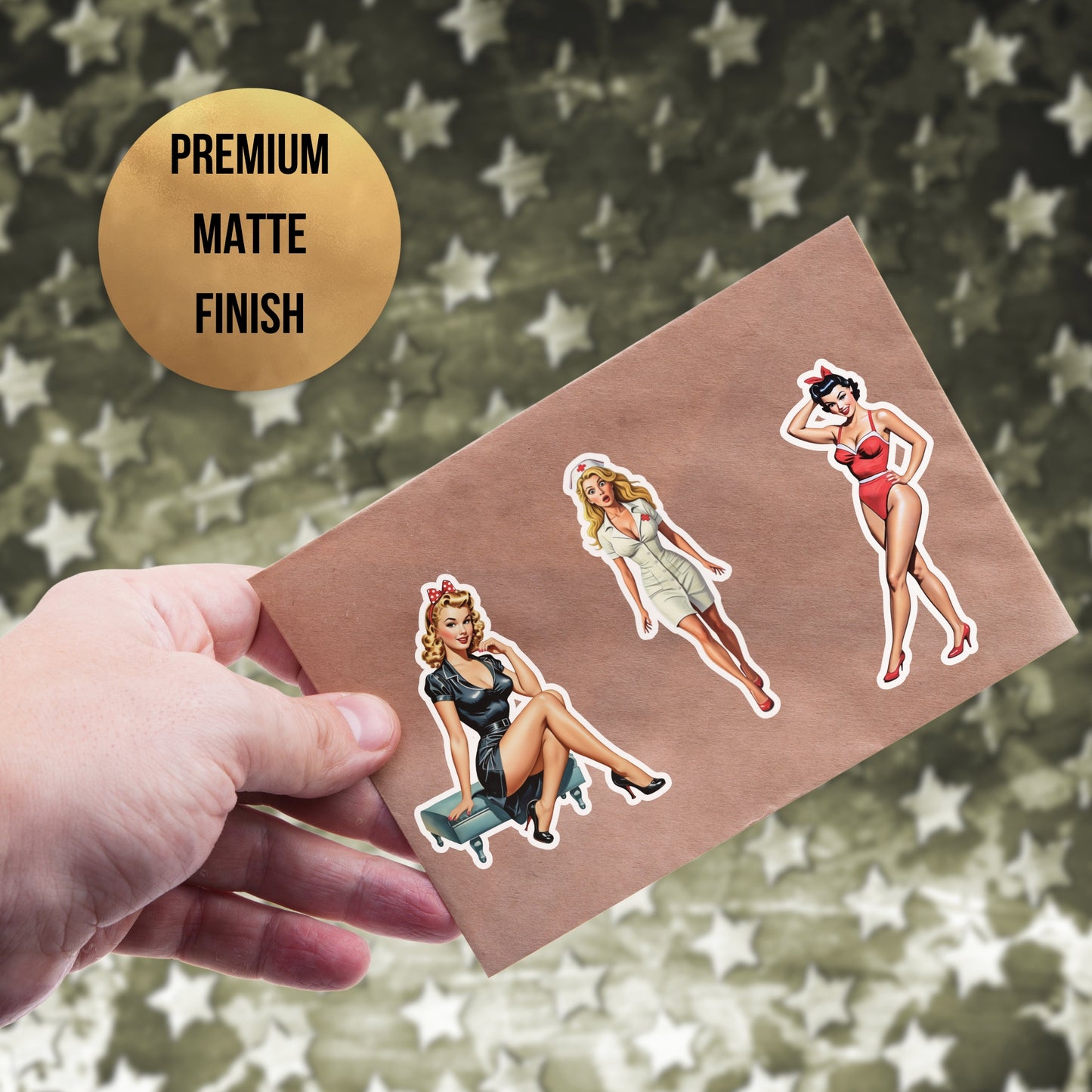 XL Vintage Pin-Up Sticker Sheet (28 Retro Bombshells)