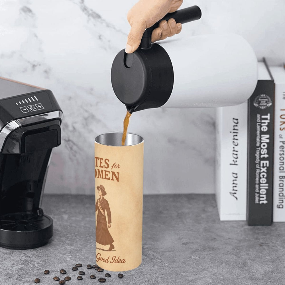 Votes for Women Tumbler - Vintage Suffrage Art Stainless Steel Hot/Cold Cup (20oz)