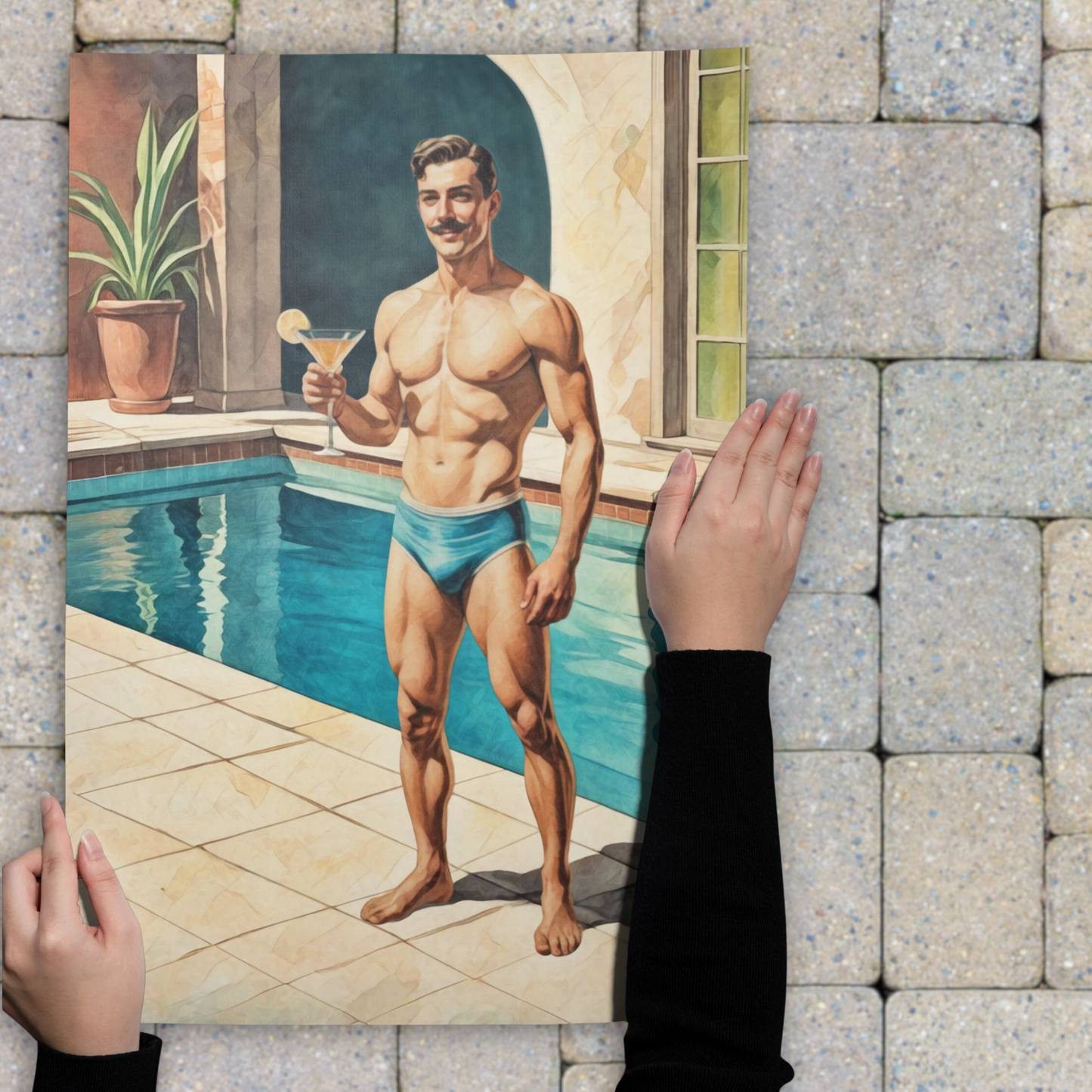 I'm Your Zaddy | Mid-Century Studmuffin | Vintage Hunk with Mustache Poster | Retro Male Pin-Up Art