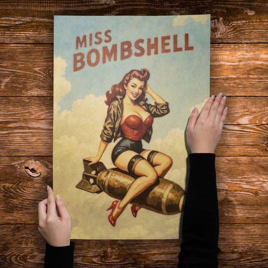 Miss Bombshell - Vintage Pin-Up Poster