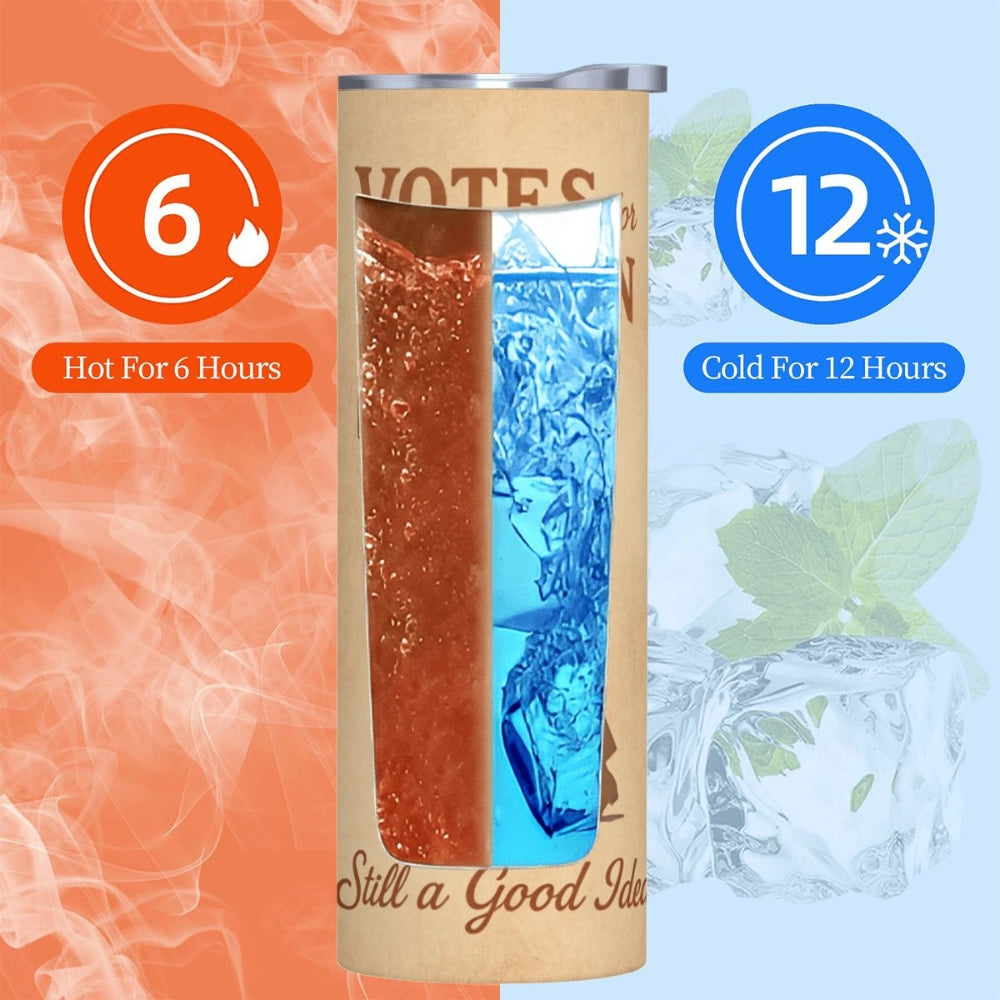 Votes for Women Tumbler - Vintage Suffrage Art Stainless Steel Hot/Cold Cup (20oz)