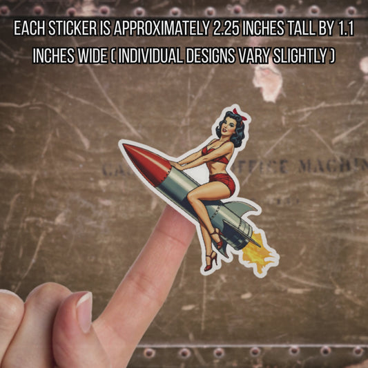 XL Vintage Pin-Up Sticker Sheet (28 Retro Bombshells)